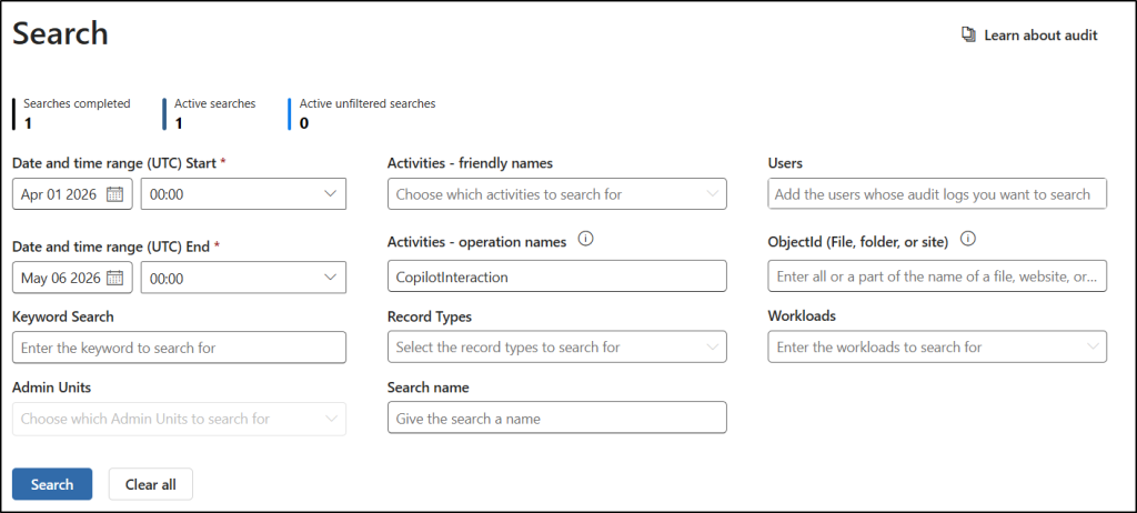 Track Copilot Prompt and Responses with Purview Audit