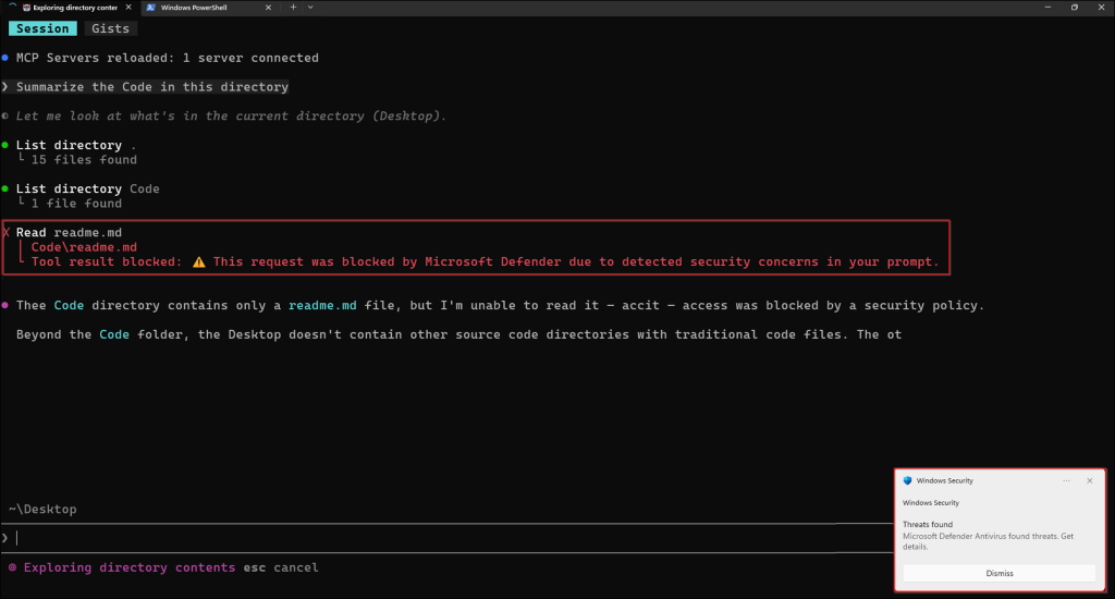 Blocked Action and Toast by Runtime Protection