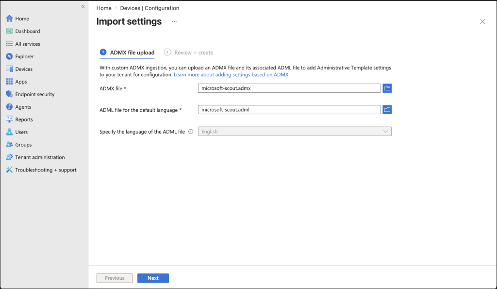 Microsoft Scout Intune Policy